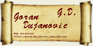 Goran Dujanović vizit kartica